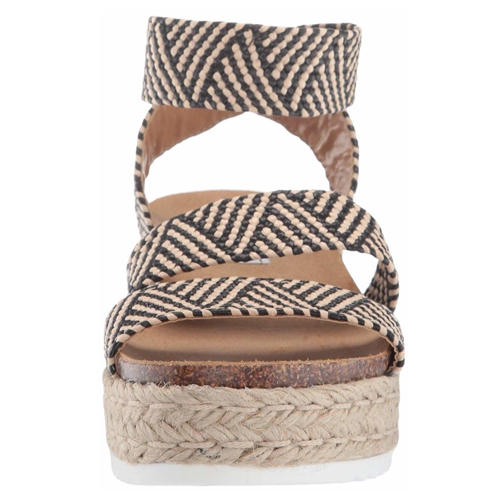 Steve Madden Kimmie Open Toe Casual Espadrille Sandals in tan and black - Picture 13 of 13